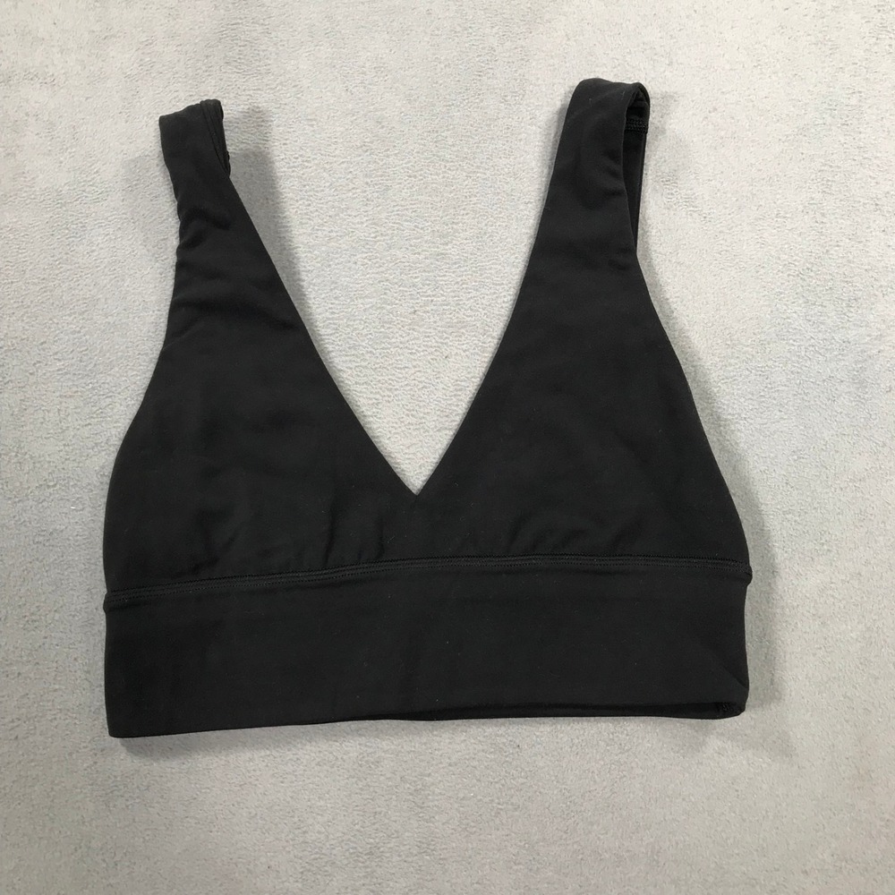 Lululemon Align V-Neck Bra Women 6 Black Excellent Nulu Light Support A/B Cup